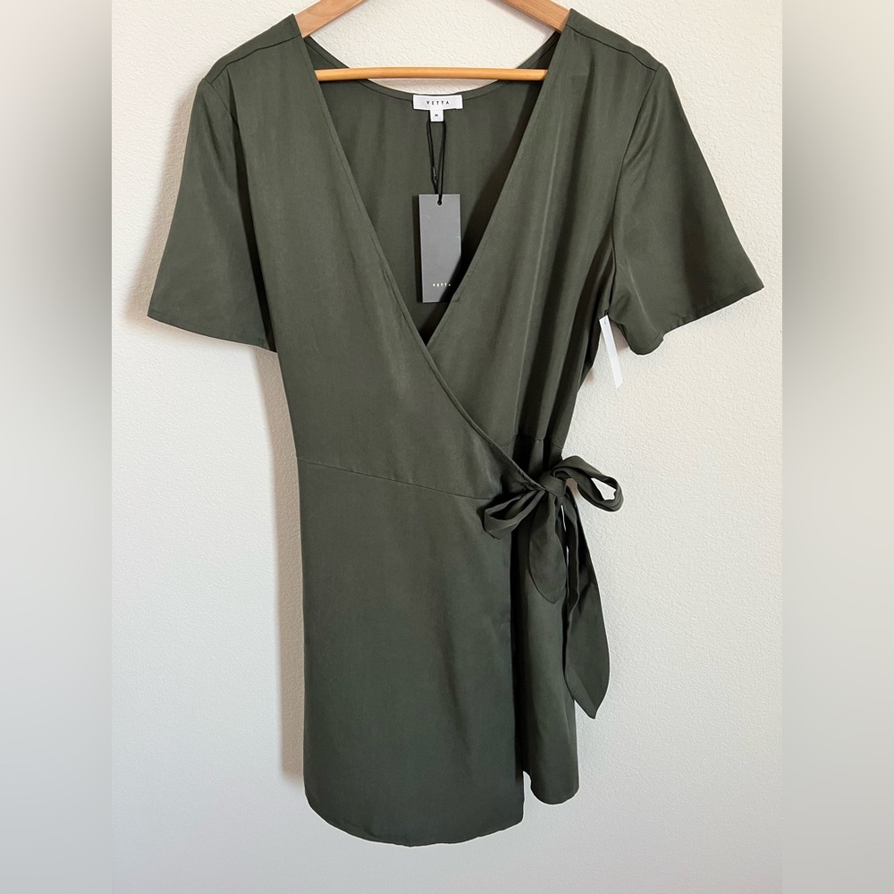 Olive wrap dress